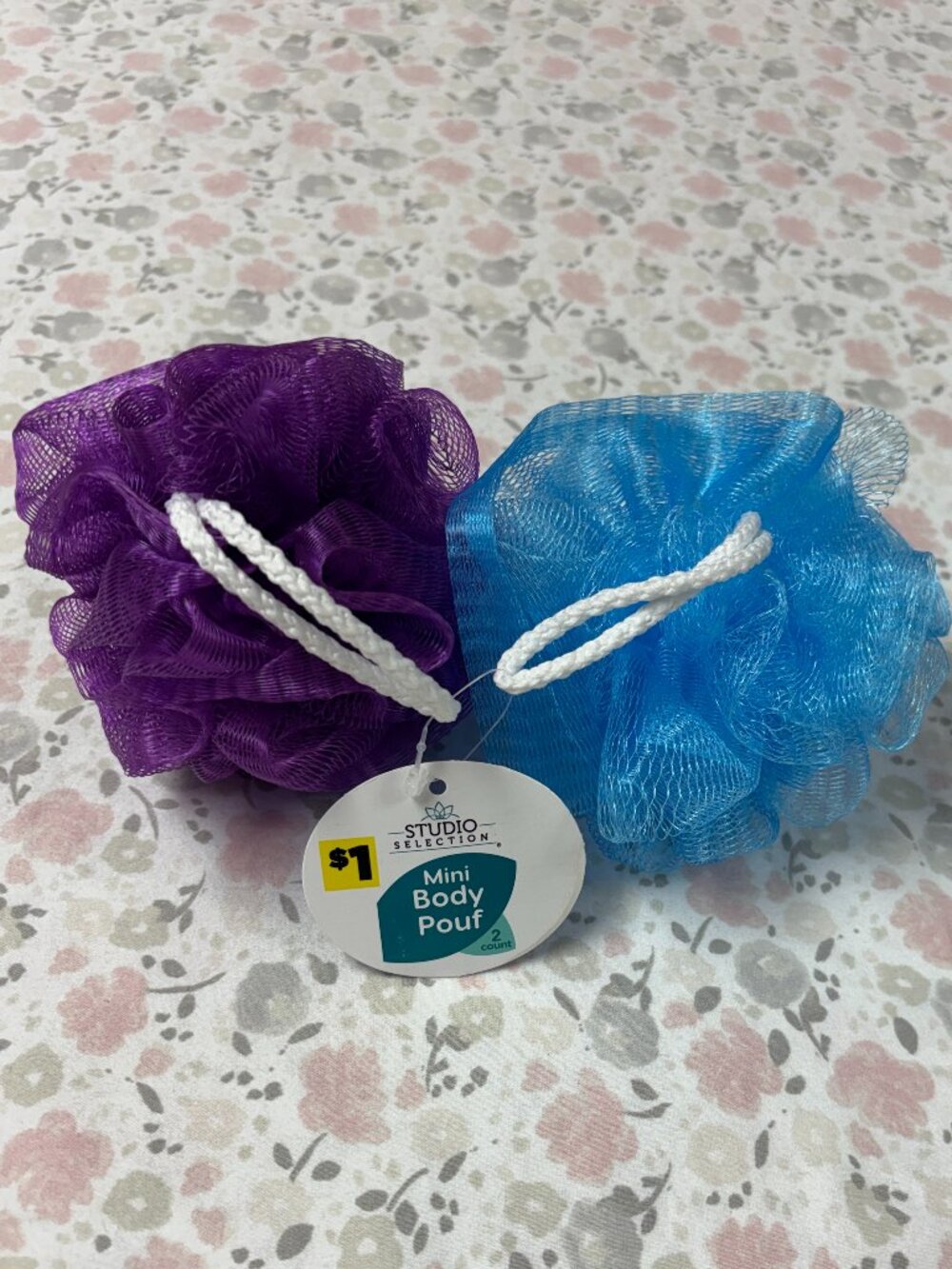 Set of 2 Body Sponge / Mini-Pouf / Mesh - NWT - Free with any purchase